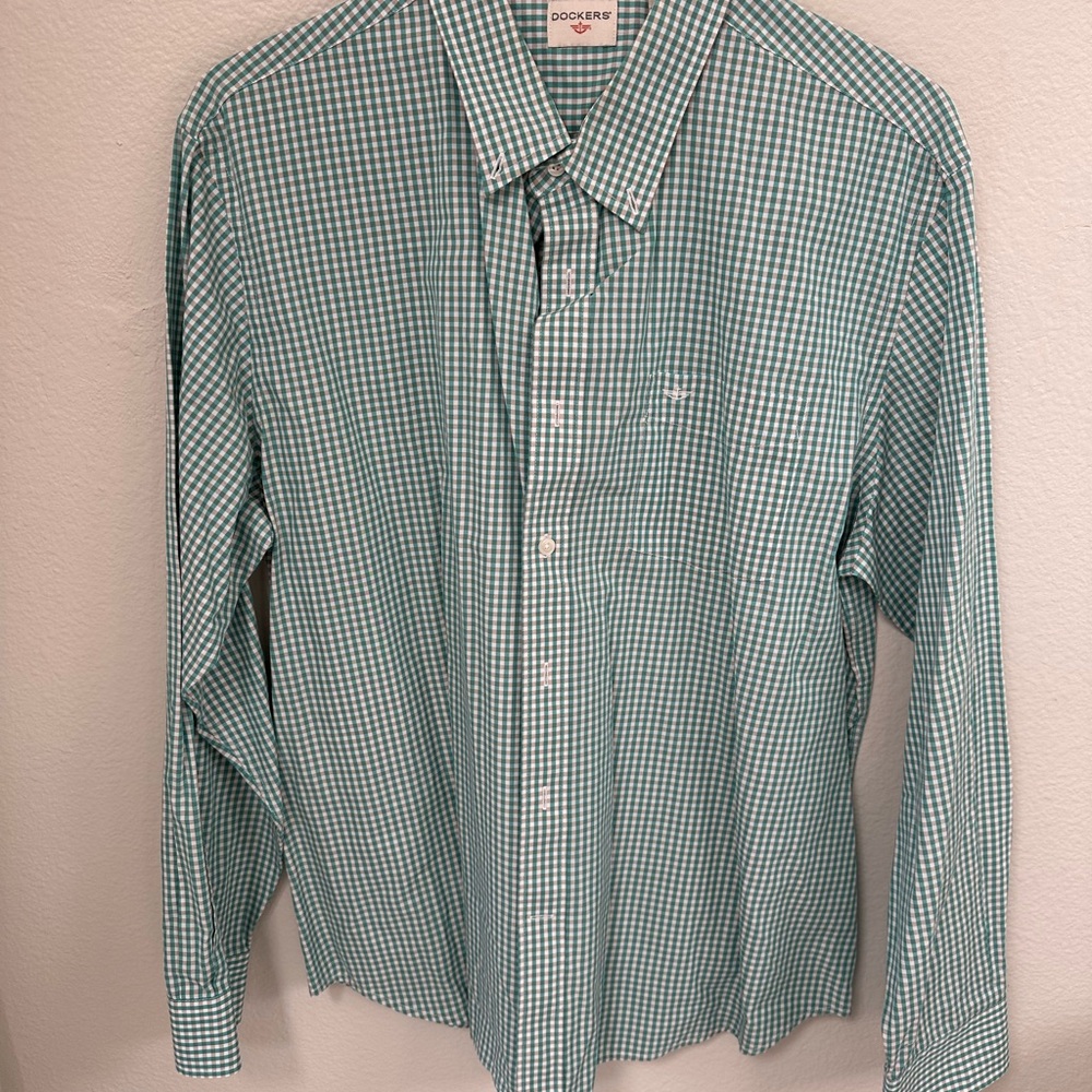 Dockers Men's Green Checkered Shirt